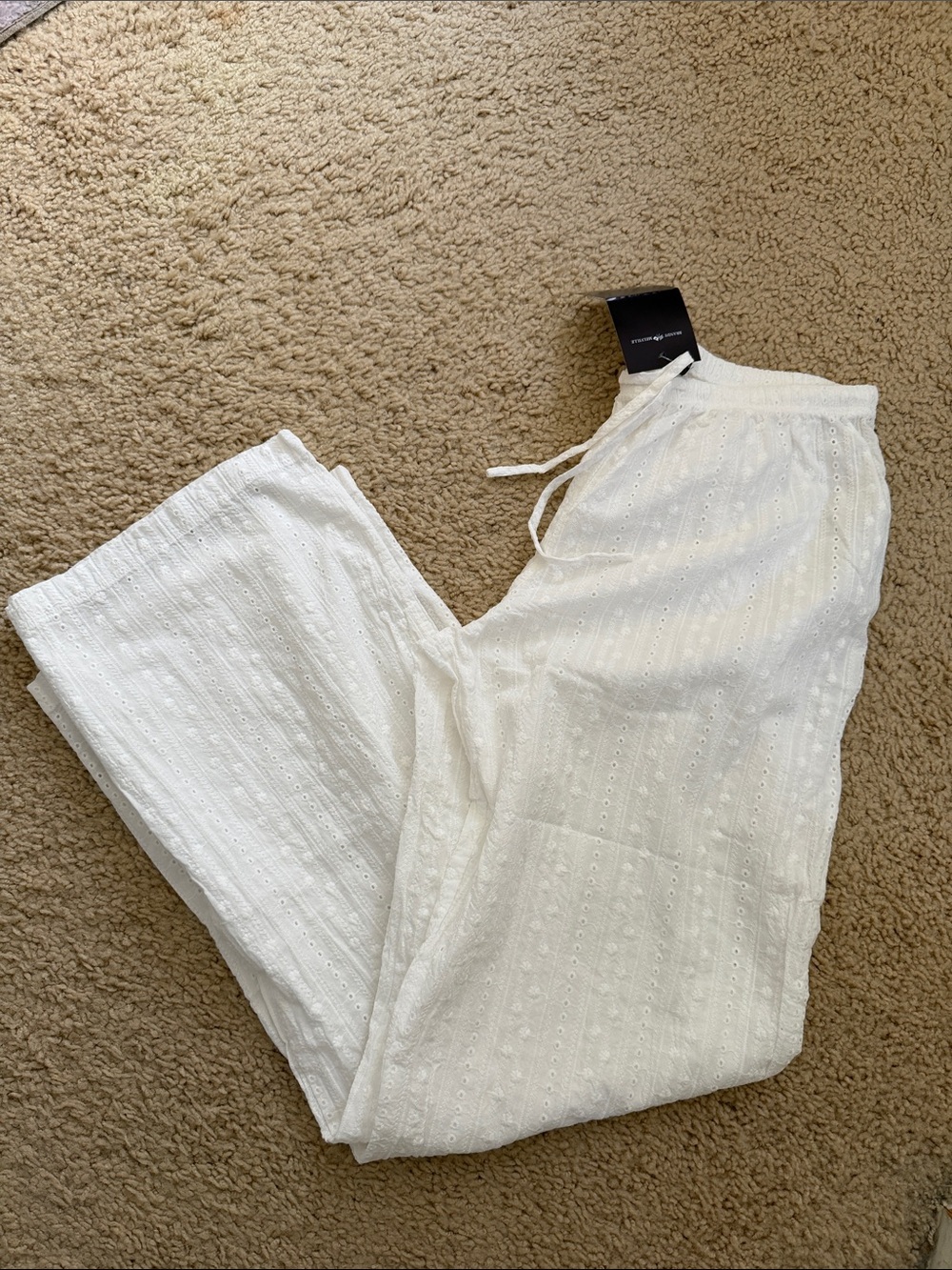 Brandy melville white Anastasia eyelet pants